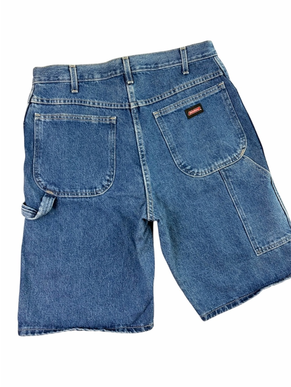 Dickies Vintage Blue Denim Carpenter Shorts Relaxed Workwear (41)